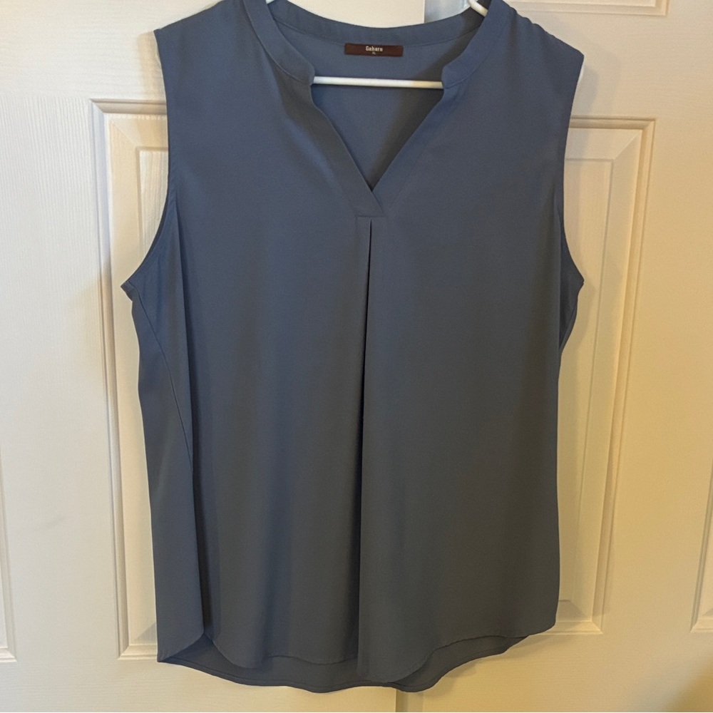 Gaharu Blue Steel Sleeveless Blouse